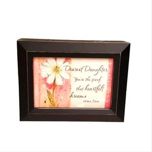 Cottage Garden Dearest Daughter  Wood Jewelry Box Organizer Colored Fabric